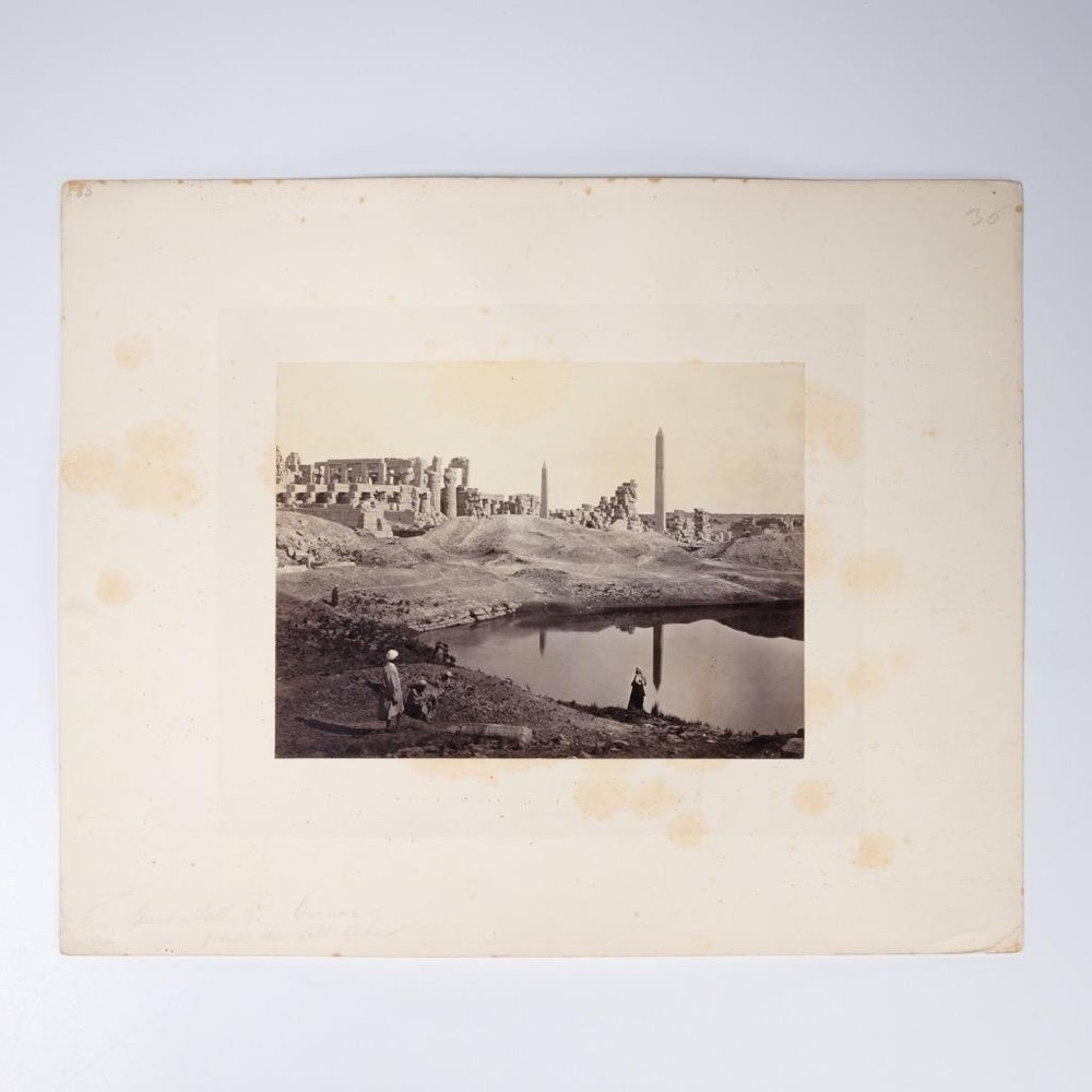 Francis Frith British Albumen Photograph Hypostyle Hall Salt Lake View Egypt