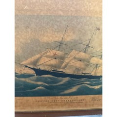 Clipper Ship «Dreadnought» Off Sandy Hook 1854 Antique Lithograph 19X15″