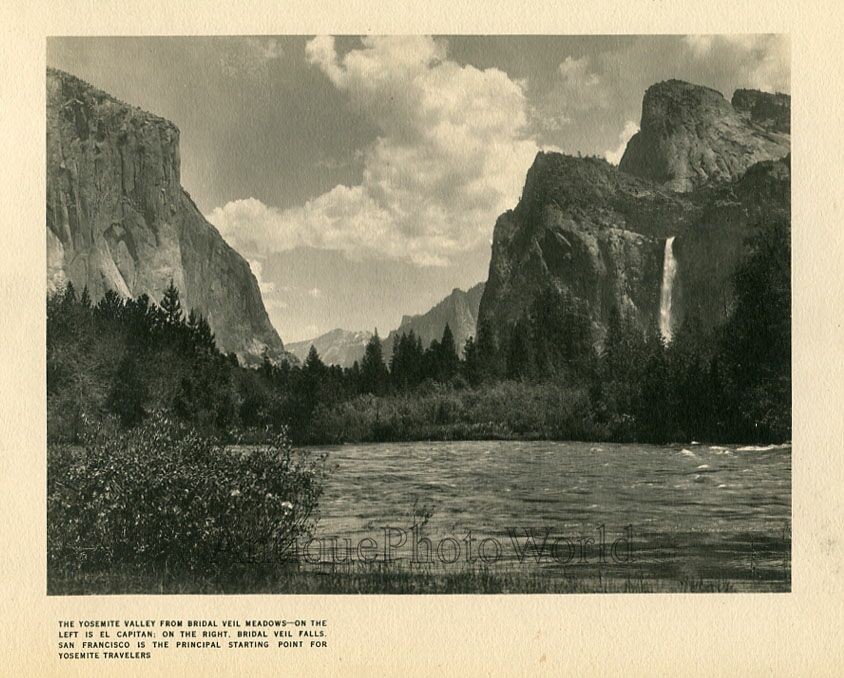 Yosemite Valley California antique art photo