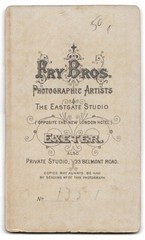 Photograph Fry Bros., Exeter, The Eastgate Studio, Portrait of a Man with Sch