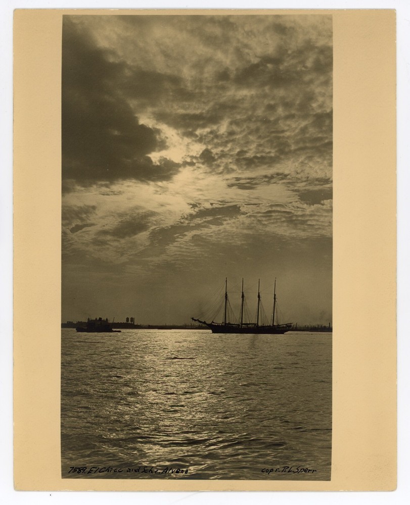 Signed Percy Loomis Sperr NY Harbor Vintage Fine Photo Boat on Water