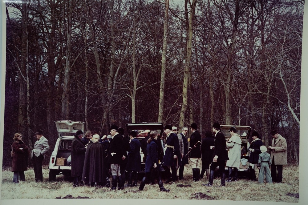 Analog Photo France Hunting Hound Horse Horn 24X30CM 1970