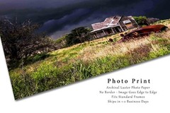 Abandoned Photography Print: Texas House Cotton Gin Stormy Sky Americana Photo