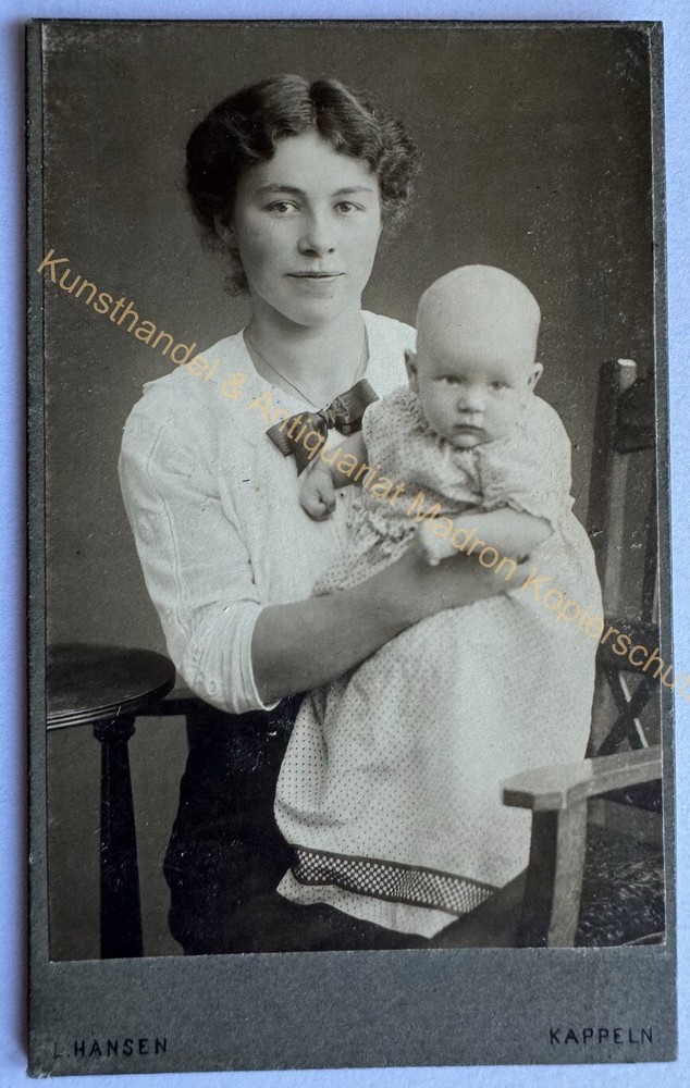 orig. CDV photo photograph old picture fashion around 1900 Kappeln mother child