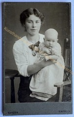 orig. CDV photo photograph old picture fashion around 1900 Kappeln mother child