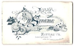 Photograph H. Strube, Zittau i. Sa., band with monogram of the photographer