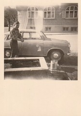Vintage Photo Man Next to Lloyd 600 Car Vintage Passenger Car