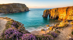 Ocean Cliff Sunset HD Wallpaper Digital Download PNG Desktop Phone Background