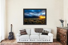 Taos Mountain Photography Print: New Mexico Sun Twinkle Rocky Mountains Photo