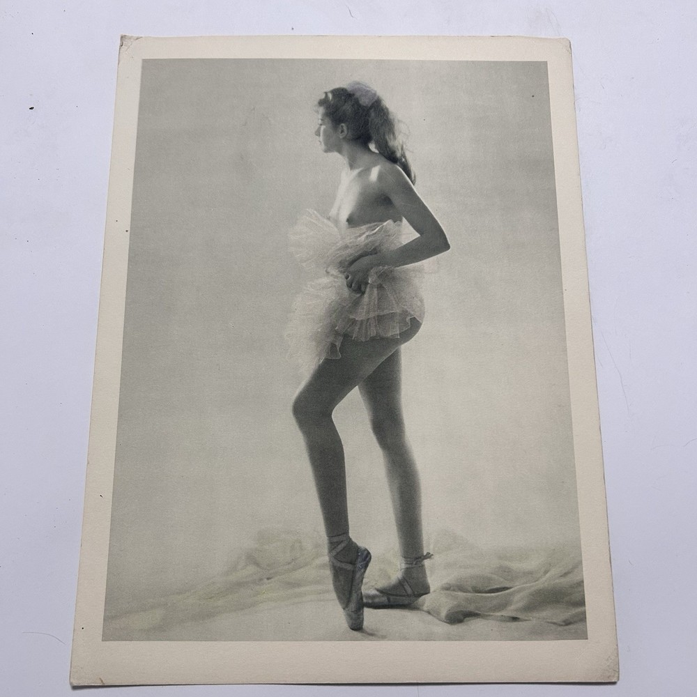 Vintage 20th Century White Black 20×30 Ballerina Art Nude Photography Print