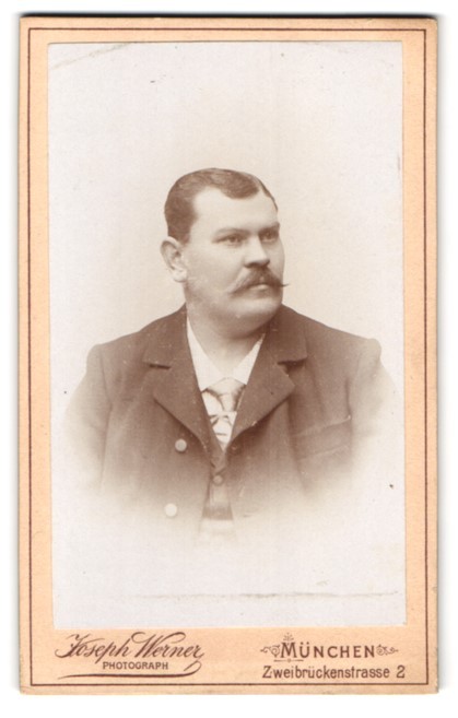 Photograph Joseph Werner, Munich, Zweibrückenstr. 2, man in suit with top briefs