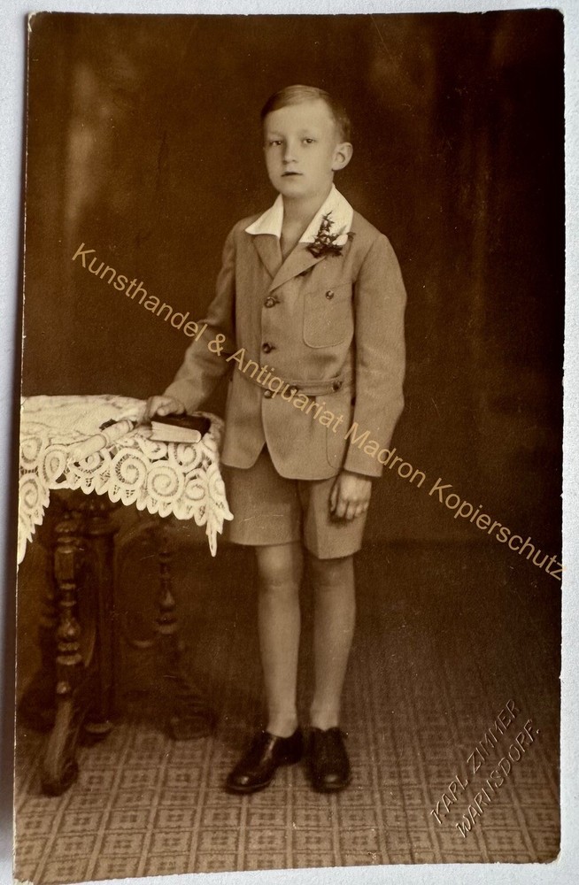 orig. Foto AK Fotografie Kind Kinder um 1930 Warnsdorf Konfirmation