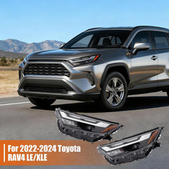 LED, Halogen Headlight Assembly Left+Right Side for 2022-2024 Toyota RAV4 LE/XLE