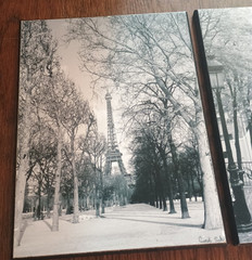 Vtg Pair Set Lot Cyndi Schick Eiffel Tower Stairs Signed Photograph Black White