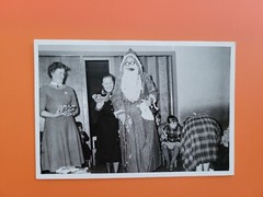Photo old Santa Claus art girl women women Christmas Christmas old photo
