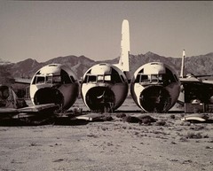 VINTAGE AIRCRAFT /AIRPLANE SALVAGE SCRAPYARD SURREAL LANDSCAPE PHOTOGRAPH