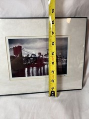 Brooklyn Bridge W/ Twin Towers At Night, Black & White Picture Signed 2002