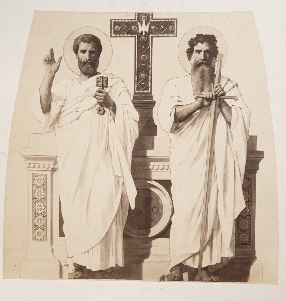 Photo Albumin Fresco Of The Dome Of The Saint Augustine Church 21X21cm 1860