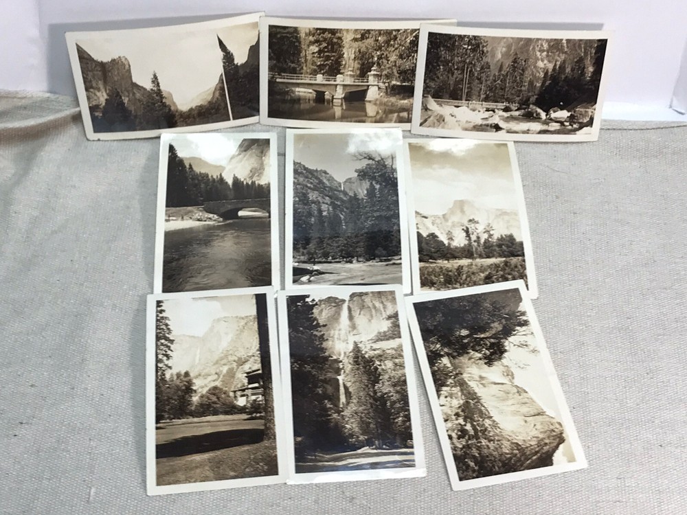 VTG Yosemite photo lot original snapshots lot of 9 retro travels Nature v2828