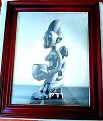 16″X14″ Wood Framed Vintage Photograph Of A Famous Clay Figurine Found By…