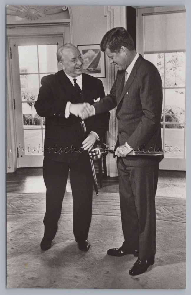 President John F. Kennedy with Chancellor Alfons Grobach ÖVP – old photo 1965