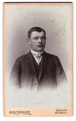 Photography Adolf Winkler, Görlitz, Berlinerstraße 12, portrait gentleman in suit mi