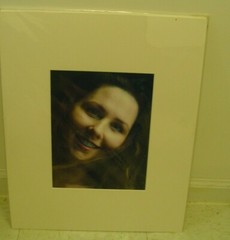MATTED PHOTOGRAPHY Woman zoomed up smiling by Larry Santucci 16×20