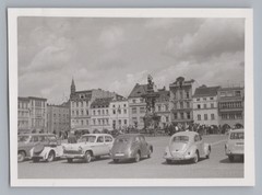 Budweis České Budějovice Bohemia Czech Republic 1969 – Town Square Cars – Old Photo