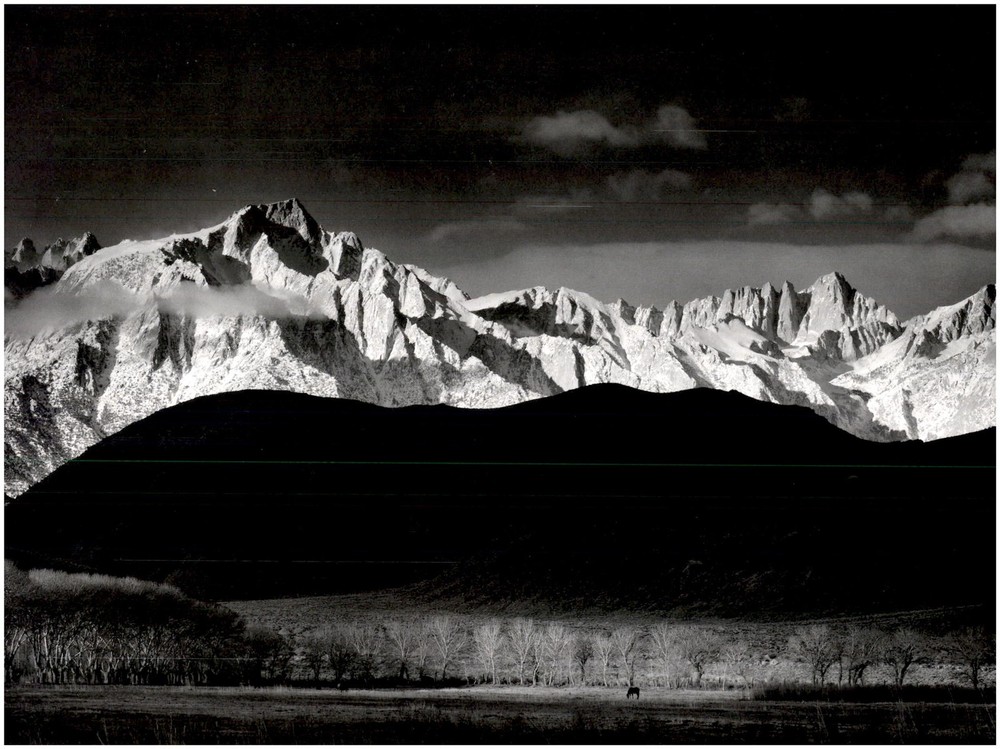 1944 1990s Ansel Adams Winter sunrise Sierra Nevada from Lone Pine Art Photo