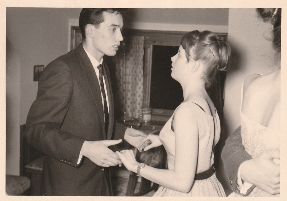 Vintage Photo Pretty Couple Dancing Snapshot 1950s-2