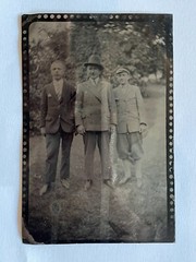 Photograph Daguerreotype Prewar Metal Plate Men 7.5×11 cm Circa 1900