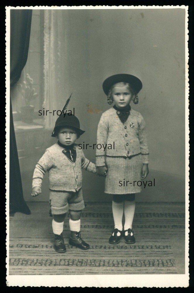 Friedeberg Sudetenland 1939 – children’s costume – 1930s – Žulová – photo AK 8x13cm