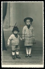 Friedeberg Sudetenland 1939 – children’s costume – 1930s – Žulová – photo AK 8x13cm