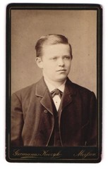 Photograph Germanus Koczyk, Meissen, Rothe Steps 28, Portrait Young Man in A