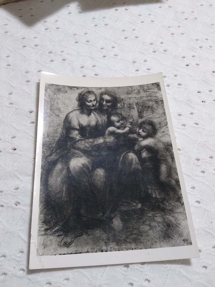 VTG RPPC LEONARDO DA VINCI THE VIRGIN & CHILD S. ANNE & INFANT S. JOHN POSTCARD