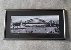 Framed Art Panoramic Photography Sydney Harbour Opera House Bridge VINTAGE 90s