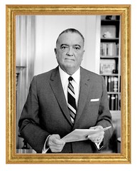 John Edgar Hoover Photograph in a Aged Gold Frame