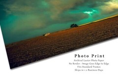 Thunderstorm Over Field Stormy Oklahoma Nostalgic Farm Country Photography Print
