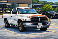 «The White Stallion» Clean 1999 Dodge Ram 1500 Single Cab Long Metal Sheet Print