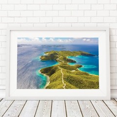 St John Beaches Aerial Photography Wall Art Decor, East End Hurricane Hole USVI