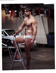 11 X 8.5 Alan Lyon Original Male Photo gay interest (3) Kurt the ladder