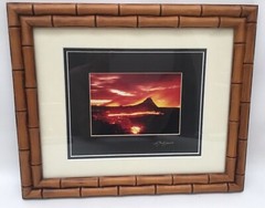 G Brad Lewis Lava Flow Signed Framed Photograph Hawaii Volcano