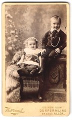 Photograph Norval, Dunfermline, 123 New Row, Child Portrait on a Decorative