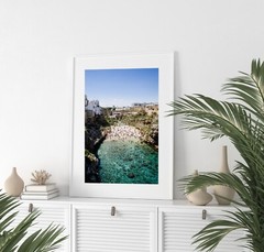 Puglia Italy Photography Polignano a Mare Aerial Beach Print Mediterranean Sea