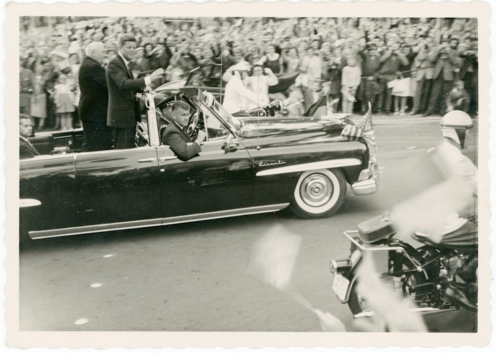 President John F. Kennedy Visits Germany Ludwig Ehrhardt Vintage 6/24/1963