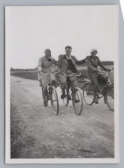 Woman and Man on Bike Ride – Vintage Photo 1930s