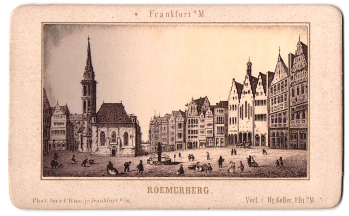 Photograph lithograph F. Rau jr., Frankfurt, view Frankfurt / Main, view
