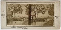 France Enghien-Les-Bains Montmorency c1858 Photo Stereo Vintage