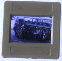 Photo Slide Negative Bus Omnibus Boys Girls Students Travel Vintage AW