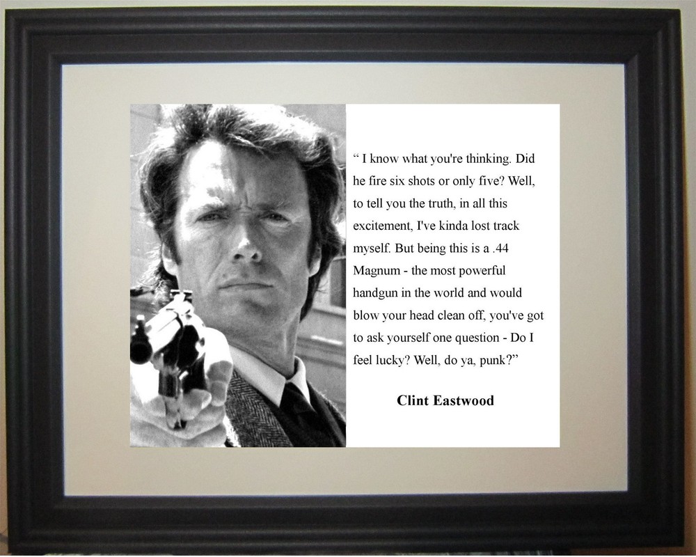 Clint Eastwood Dirty Harry Do Ya Punk Famous Quote Framed Photo Picture d1